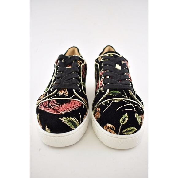 Christian Louboutin Vieira Orlato Flat Black Velvet Lace Up Low Top Sneaker 41 - Picture 6 of 12